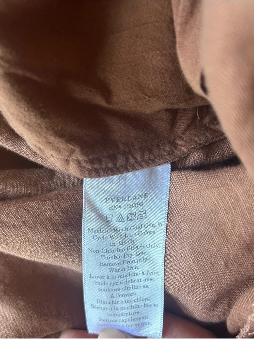 EVERLANE-The wrap jumpsuit in linen. Carob Brown.